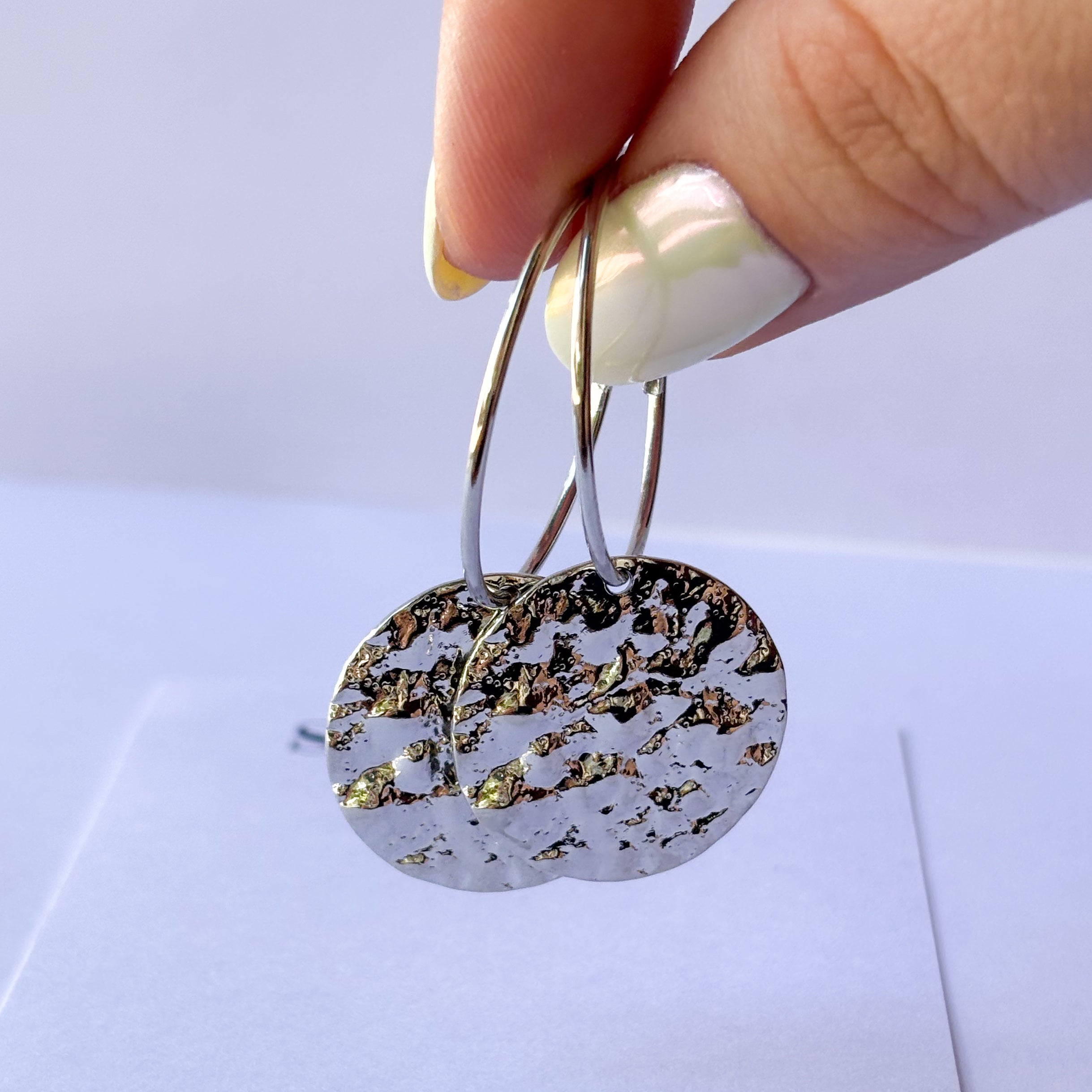 Aros medalla Martillada pleteados