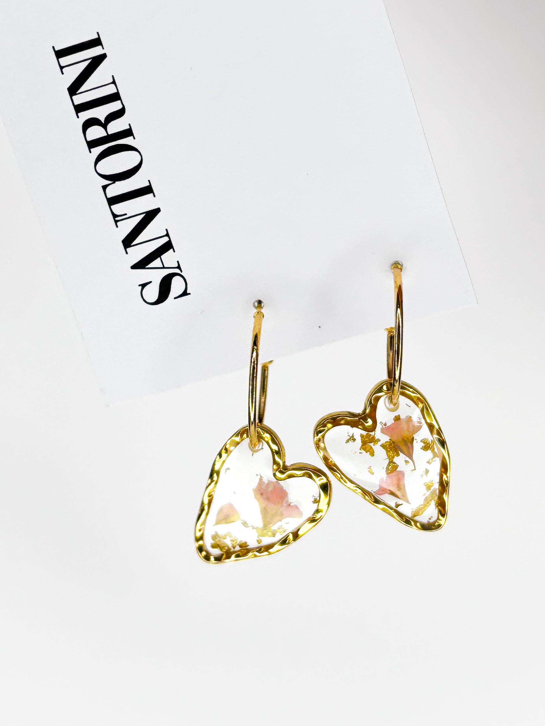 Aros corazón transparente