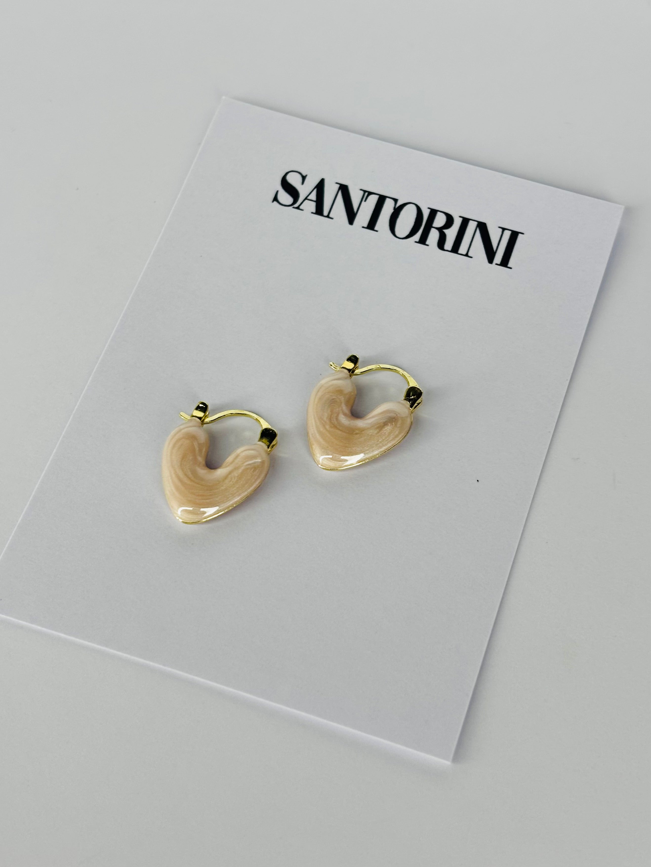 Aritos corazón rosa pastel