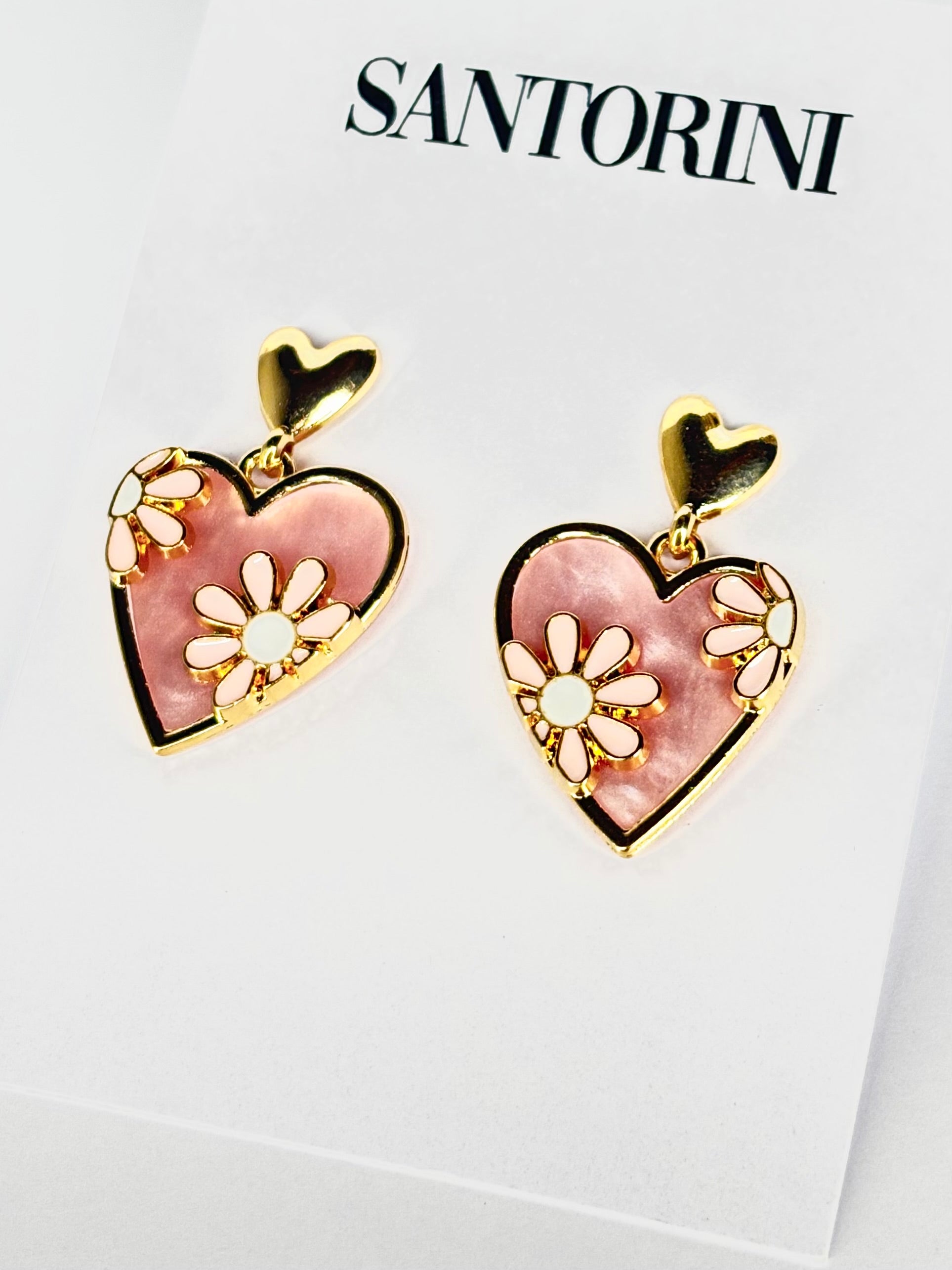 Caravanas Corazones rosa