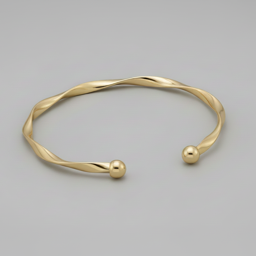 Pulsera trenzada dorada
